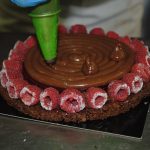 Torta vegana al cioccolato e lamponi