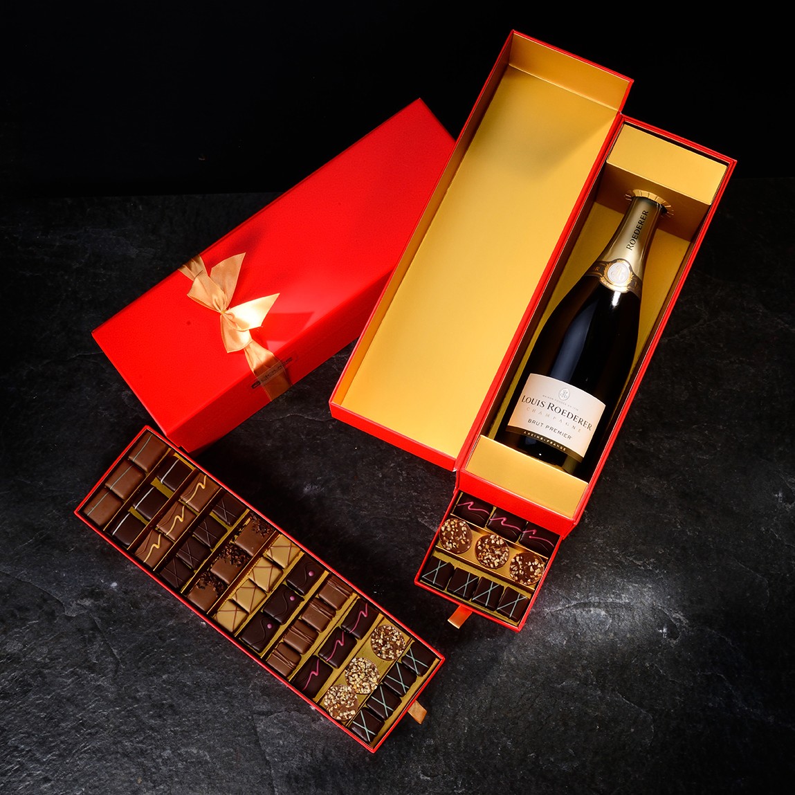 Confezione cioccolatini e Champagne Confezione cioccolatini e Champagne